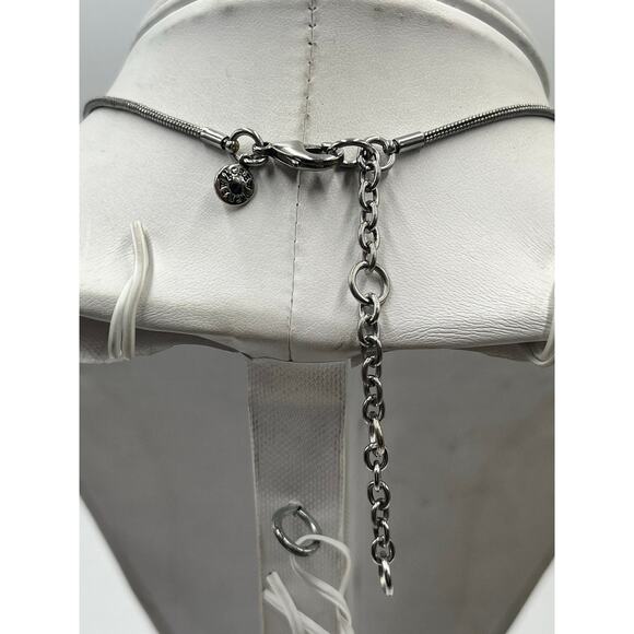 J. Crew Mixed Metal Hematite Crystal Layered Stacked Square Beads Snake Necklace - Picture 4 of 10